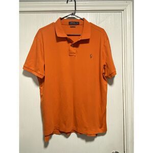 Ralph Lauren Polo Shirt Mens‎ Size XL Orange Pima Soft Touch Color Pony Preppy